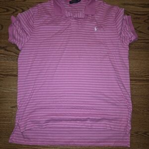 Ralph Lauren Pink Striped Polo Shirt Men XL